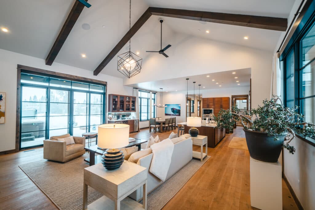 High-end property interior with natural light and mountain views — Montana real estate photography