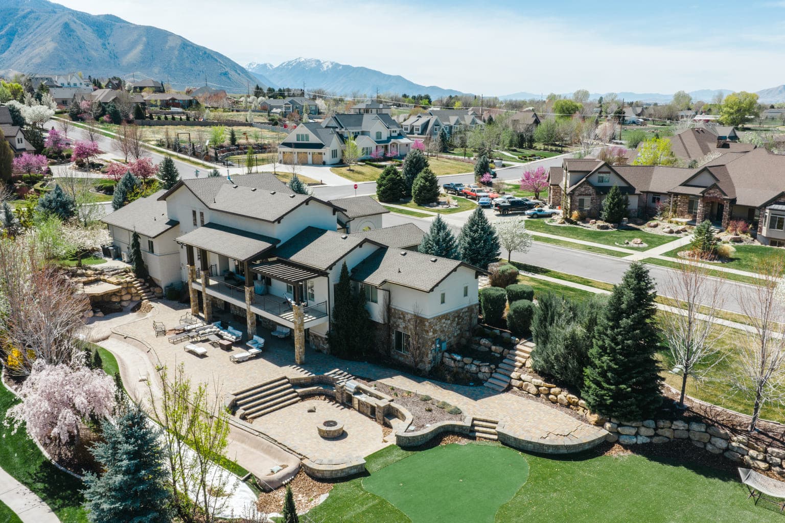 Upscale living space with timber accents — Bozeman luxury real estate photography